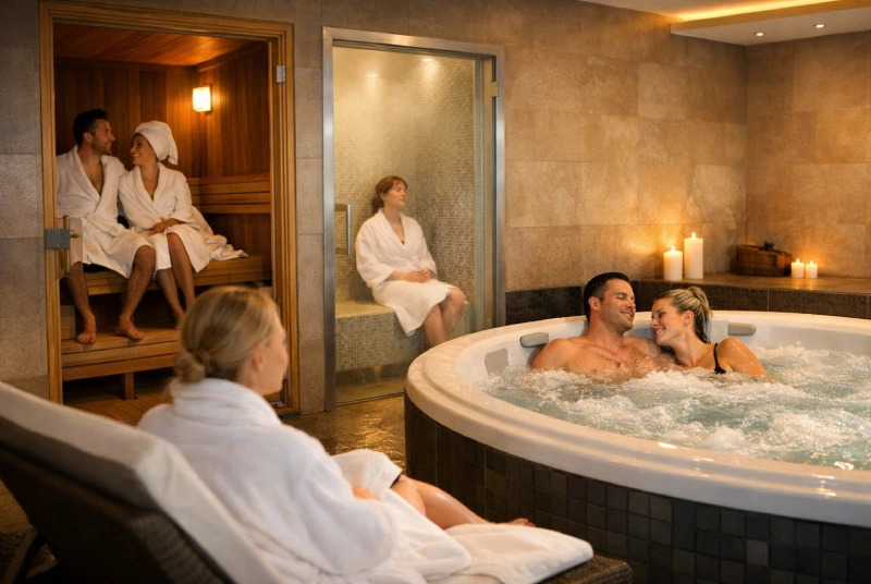 Espace spa moderne avec jacuzzi